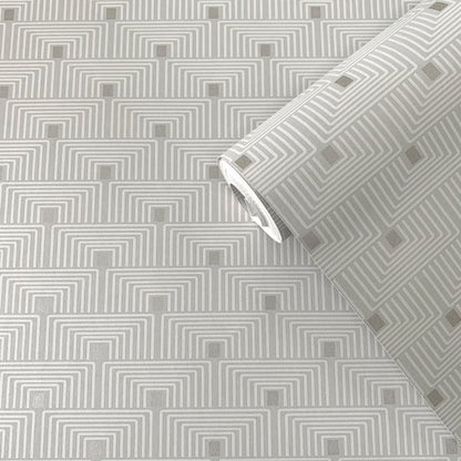 Galerie Wallcoverings Boutique Geo Key Galerie Wallcoverings  Silver Grey   - F-PL3002