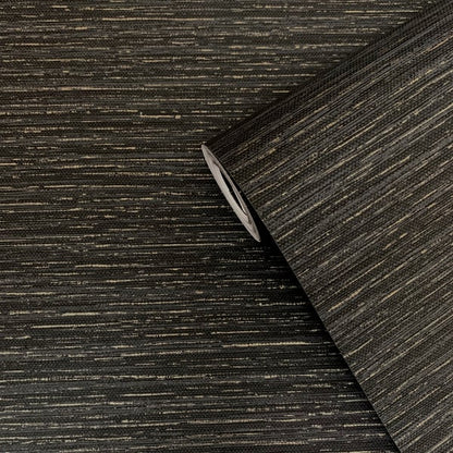 Galerie Wallcoverings Lustre Weave Galerie Wallcoverings  Black   - F-SR7008