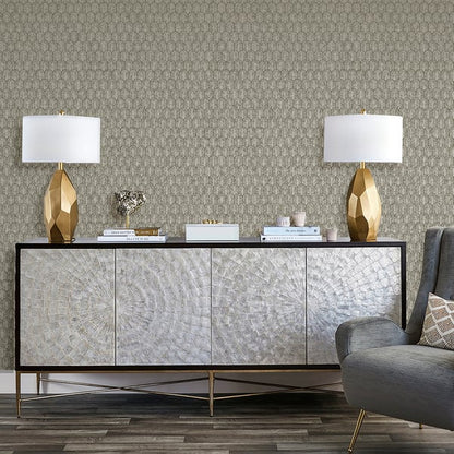 Galerie Wallcoverings Lustre Geo Arch Galerie Wallcoverings  Bronze, Brown   - F-VL6004