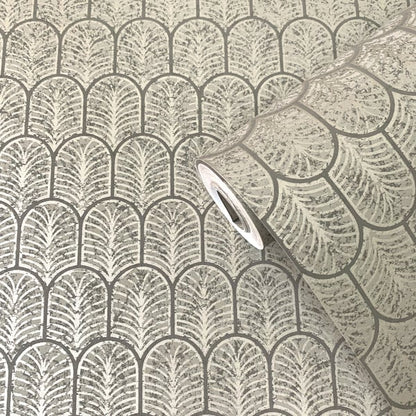 Galerie Wallcoverings Lustre Geo Arch Galerie Wallcoverings  Bronze, Brown   - F-VL6004