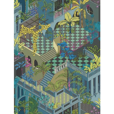 COLE & SON PRINT  MULTI,TEAL,   - F111/4012.CS.0