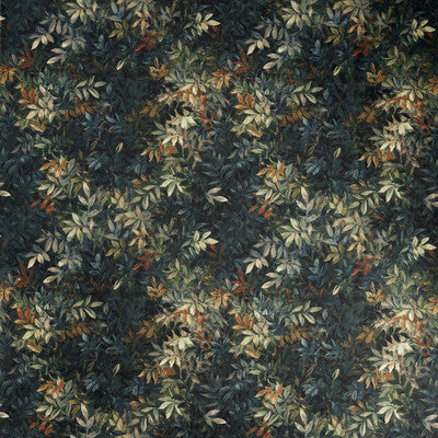 CLARKE AND CLARKE VELVET BOTANICAL & FLORAL BLUE,RUST,   - F1612/02.CAC.0