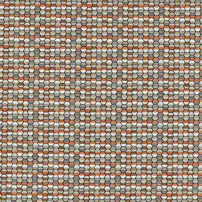 CLARKE AND CLARKE CHENILLE GEOMETRIC ORANGE,GREY,   - F1616/06.CAC.0