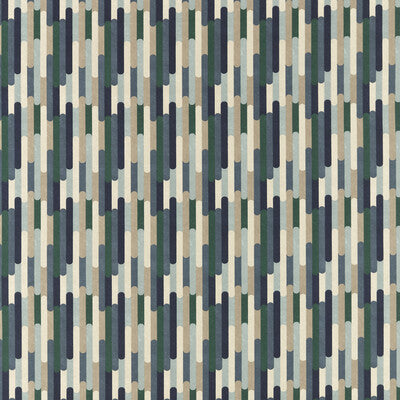 CLARKE AND CLARKE PRINT STRIPES DARK BLUE,BLUE,GREEN   - F1641/01.CAC.0