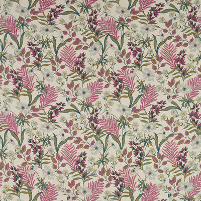 CLARKE AND CLARKE PRINT BOTANICAL & FLORAL IVORY,PINK,GREEN   - F1648/01.CAC.0