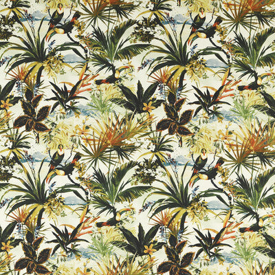 CLARKE AND CLARKE INDOOR / OUTDOOR BOTANICAL & FLORAL ORANGE,TURQUOISE,GOLD   - F1676/01.CAC.0