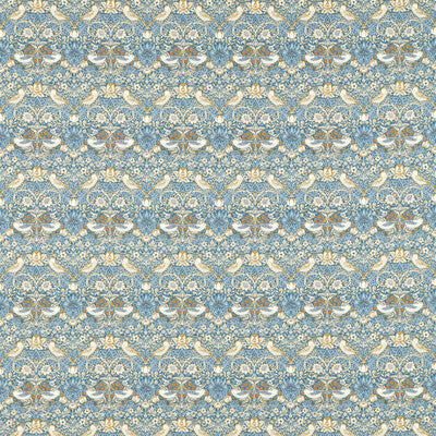 CLARKE AND CLARKE PRINT BOTANICAL & FLORAL LIGHT BLUE,GOLD,IVORY   - F1678/06.CAC.0