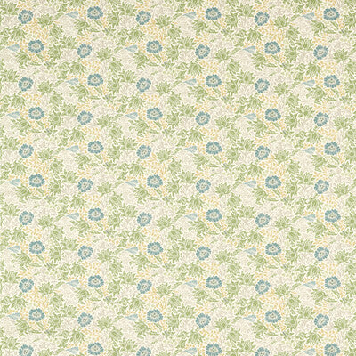 CLARKE AND CLARKE PRINT BOTANICAL & FLORAL LIGHT GREEN,BLUE,LIGHT YELLOW   - F1680/02.CAC.0