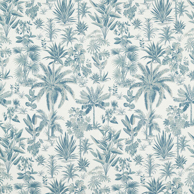 CLARKE AND CLARKE  BOTANICAL & FLORAL TEAL,TURQUOISE,WHITE   - F1711/02.CAC.0