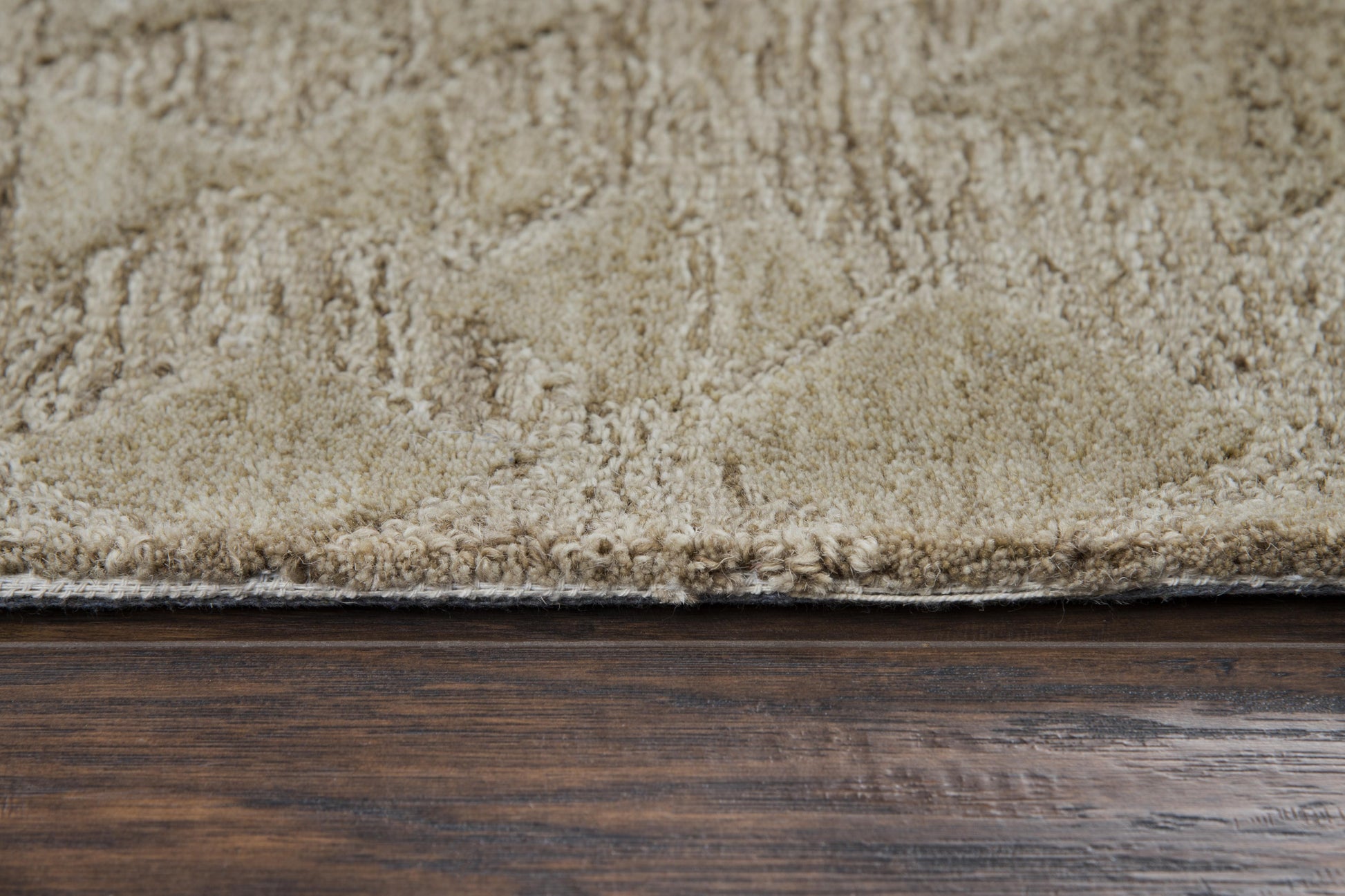 Contemporary rug, 10' x 13' on the floor.