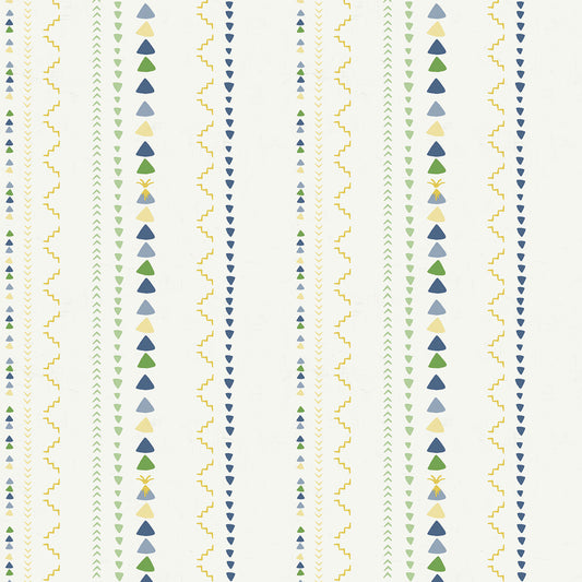 Seabrook Designs  Volcano Stripe Stripe Kids/Nursery Green, Gold, , Blue    - FA40101