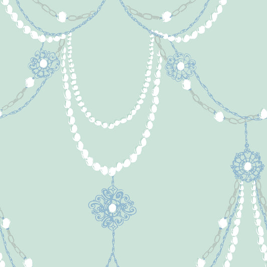 Seabrook Designs  Dressed Up Drape Illustration Kids/Nursery Teal , Periwinkle   - FA40704