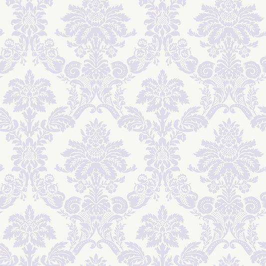 Seabrook Designs  Glitter Damask Damask Kids/Nursery Lilac , White   - FA40909