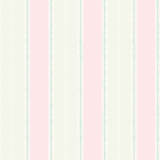 Seabrook Designs  Glitter Frills Stripe Stripe Kids/Nursery Bubblegum , Teal   - FA41001