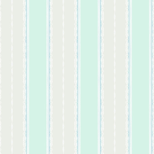 Seabrook Designs  Glitter Frills Stripe Stripe Kids/Nursery Sky Blue , Teal   - FA41004