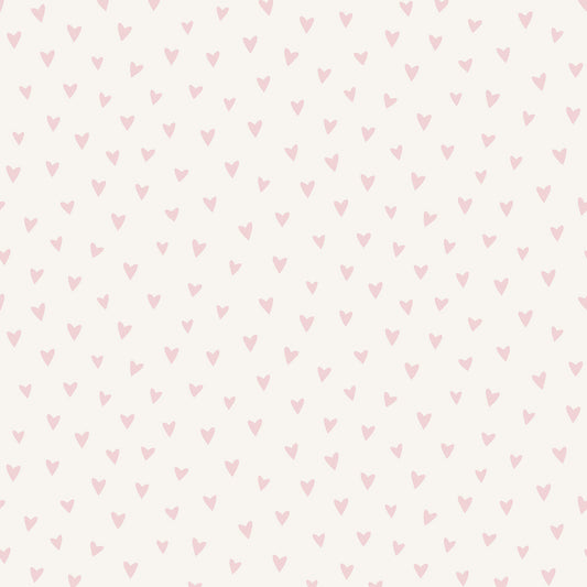 Seabrook Designs  Sparkle Heart Polka Dots Kids/Nursery White , Bubblegum Glitter   - FA41718