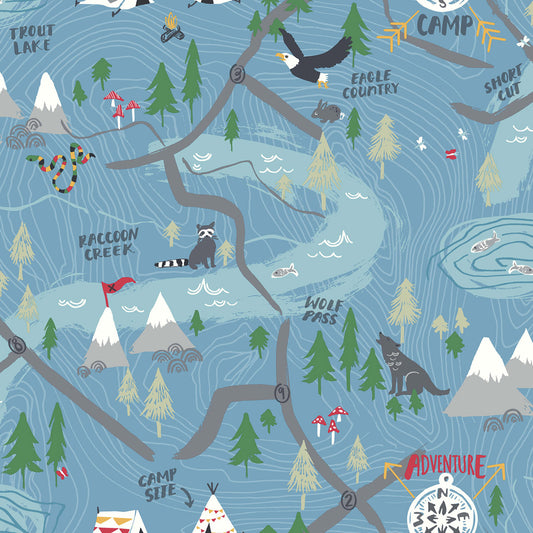 Seabrook Designs  Campground Illustration Kids/Nursery Bluebird   - FA41902