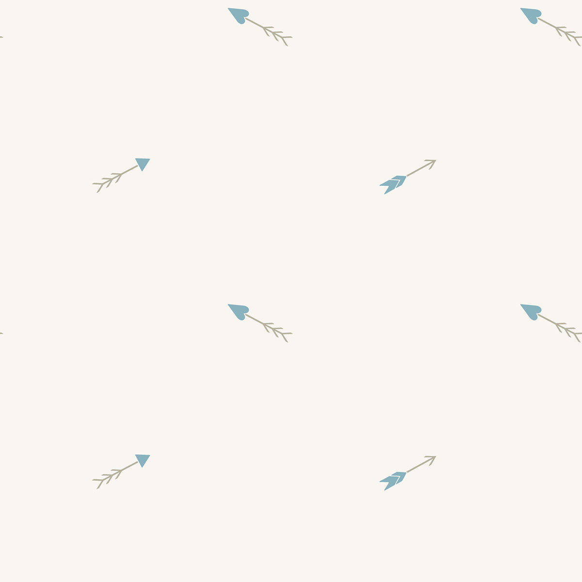 Seabrook Designs  Hearts and Darts Illustration Kids/Nursery Cerulean , Gray   - FA42306