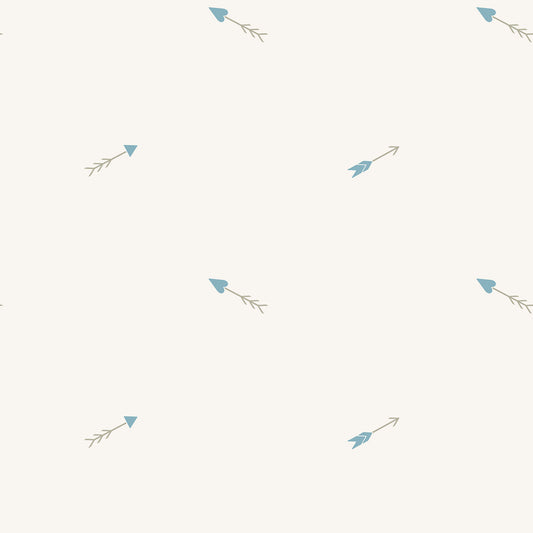 Seabrook Designs  Hearts and Darts Illustration Kids/Nursery Cerulean , Gray   - FA42306