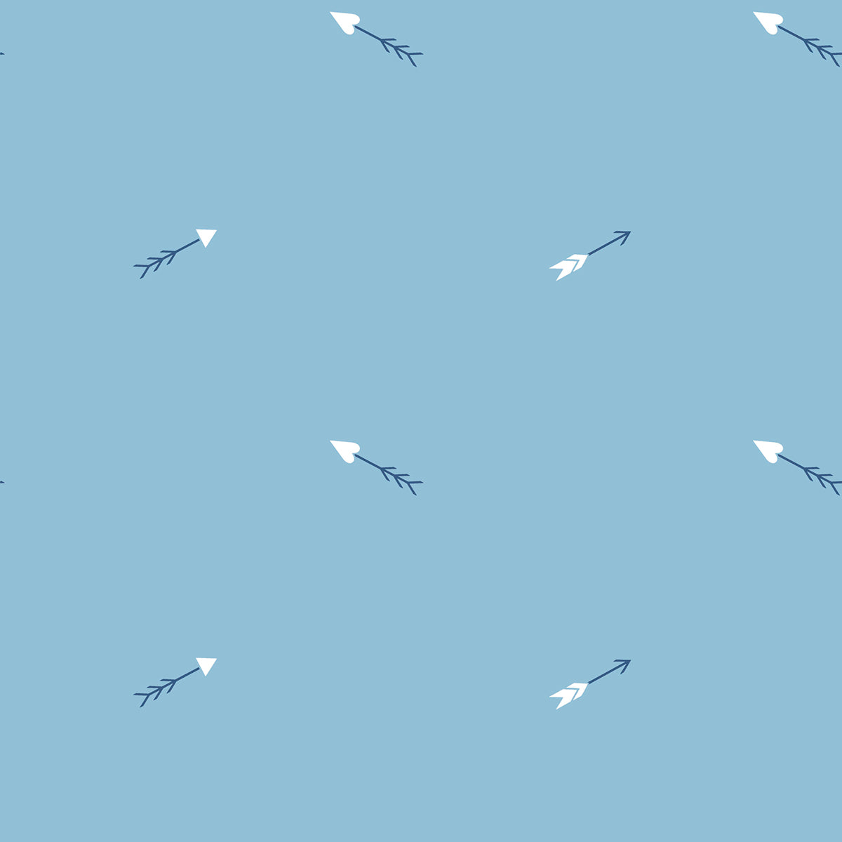 Seabrook Designs  Hearts and Darts Illustration Kids/Nursery Sky Blue , White   - FA42312