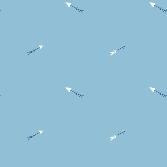 Seabrook Designs  Hearts and Darts Illustration Kids/Nursery Sky Blue , White   - FA42312