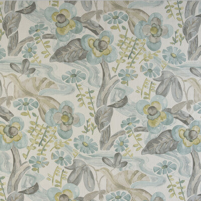 KRAVET DESIGN PRINT BOTANICAL & FLORAL WHITE,TEAL,GREEN   - FAERIE.135.0