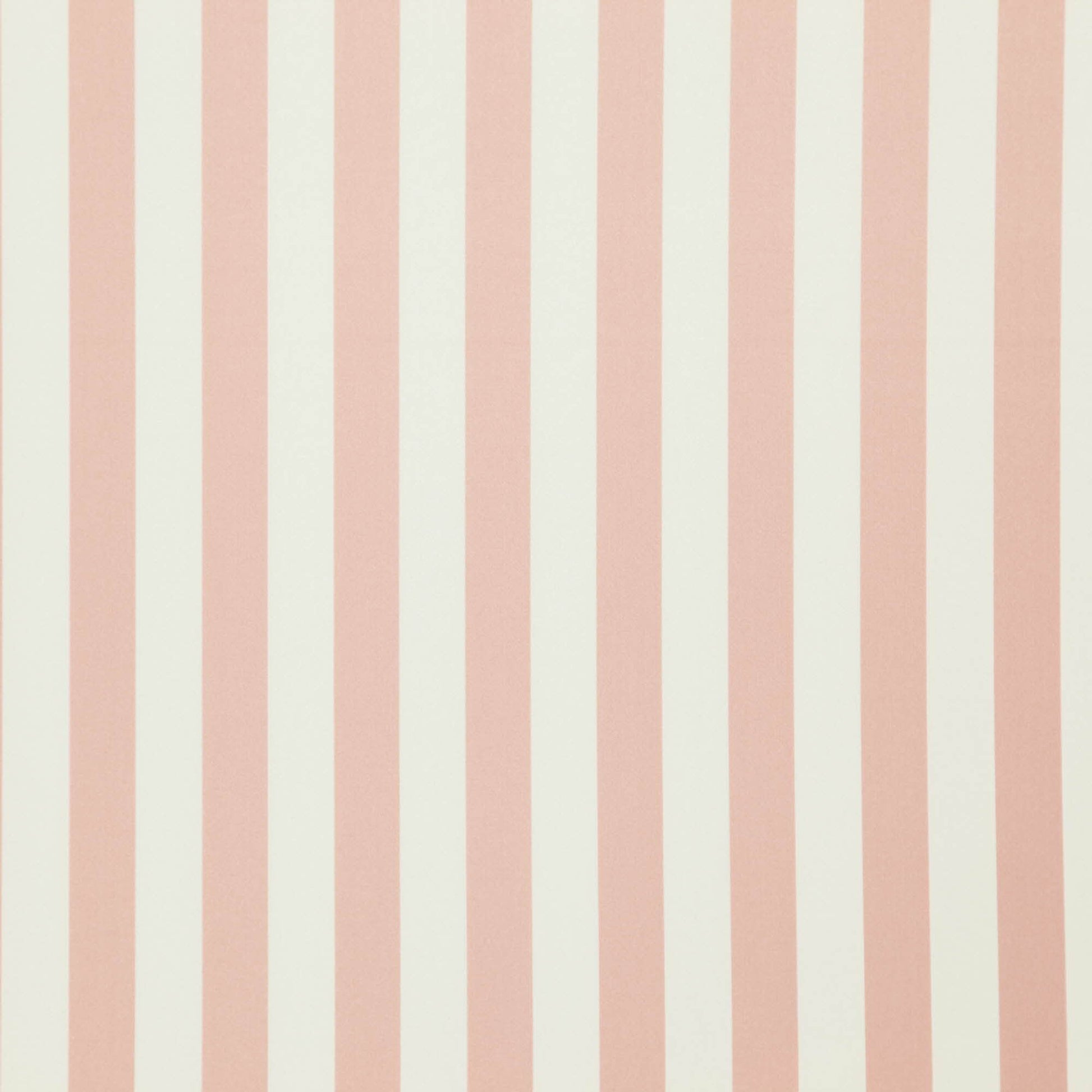 Peach pink & ivory vertical stripe fabric pattern in a clean, modern sateen finish.