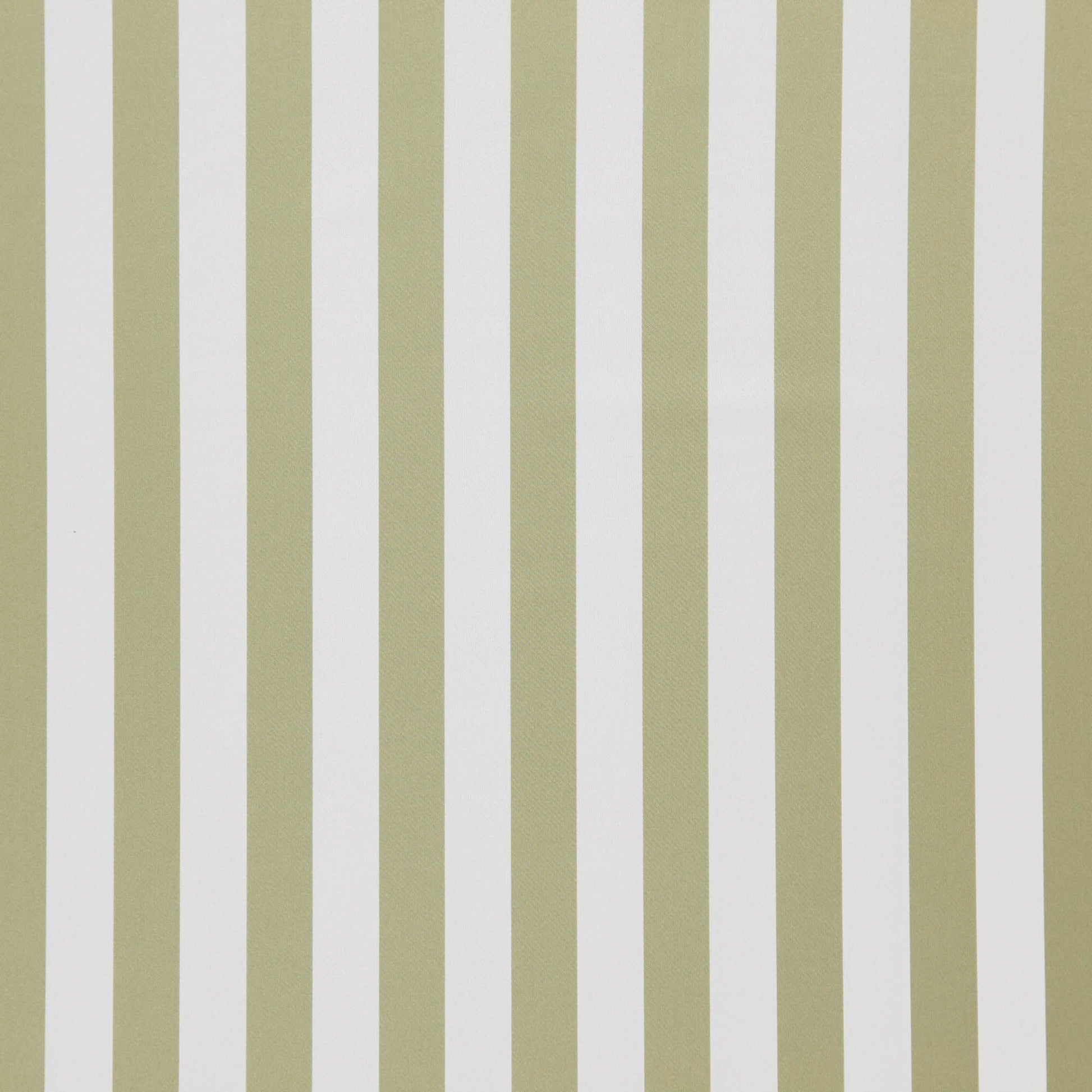 Olive-green and white vertical stripe pattern on fabric for upholstery or wallpaper.