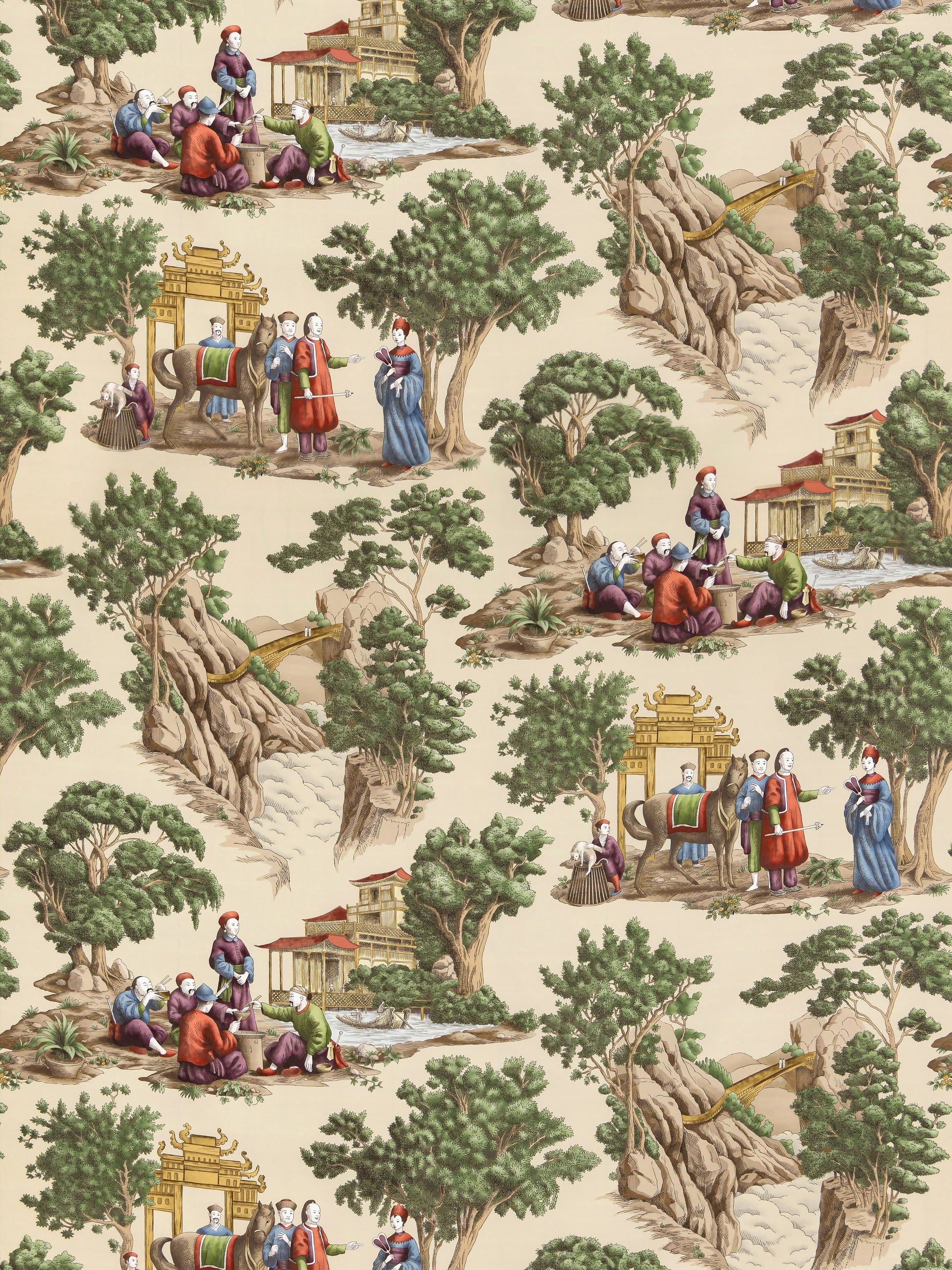 SCALAMANDRE  MANDARIN TOILE FABRIC DOCUMENT   - FB 0002MA29