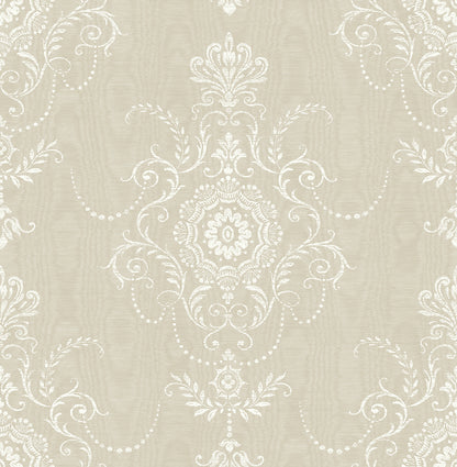 Seabrook Designs French Country Colette Cameo Damask Country Beige Matte  - FC60300