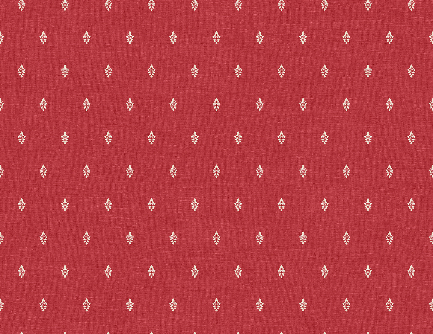 Seabrook Designs French Country Petite Feuille Sprig Floral Country Red Matte Sidewall - FC60601