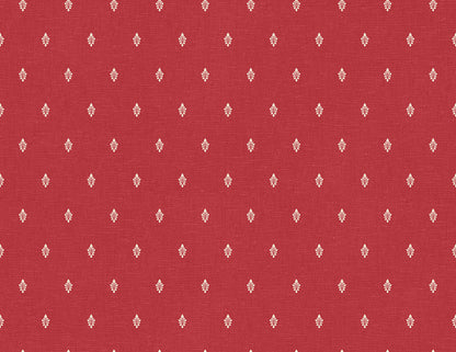 Seabrook Designs French Country Petite Feuille Sprig Floral Country Red Matte  - FC60601