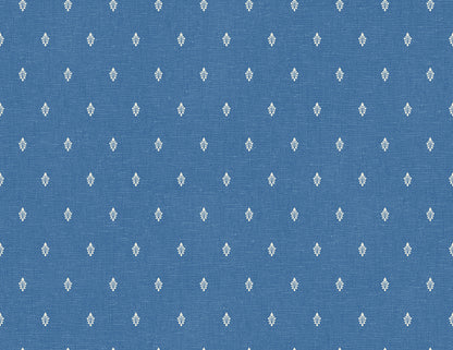 Seabrook Designs French Country Petite Feuille Sprig Floral Country Blue Matte  - FC60602