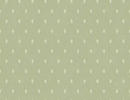 Seabrook Designs French Country Petite Feuille Sprig Floral Country Green Matte  - FC60604