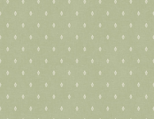 Seabrook Designs French Country Petite Feuille Sprig Floral Country Green Matte Sidewall - FC60604