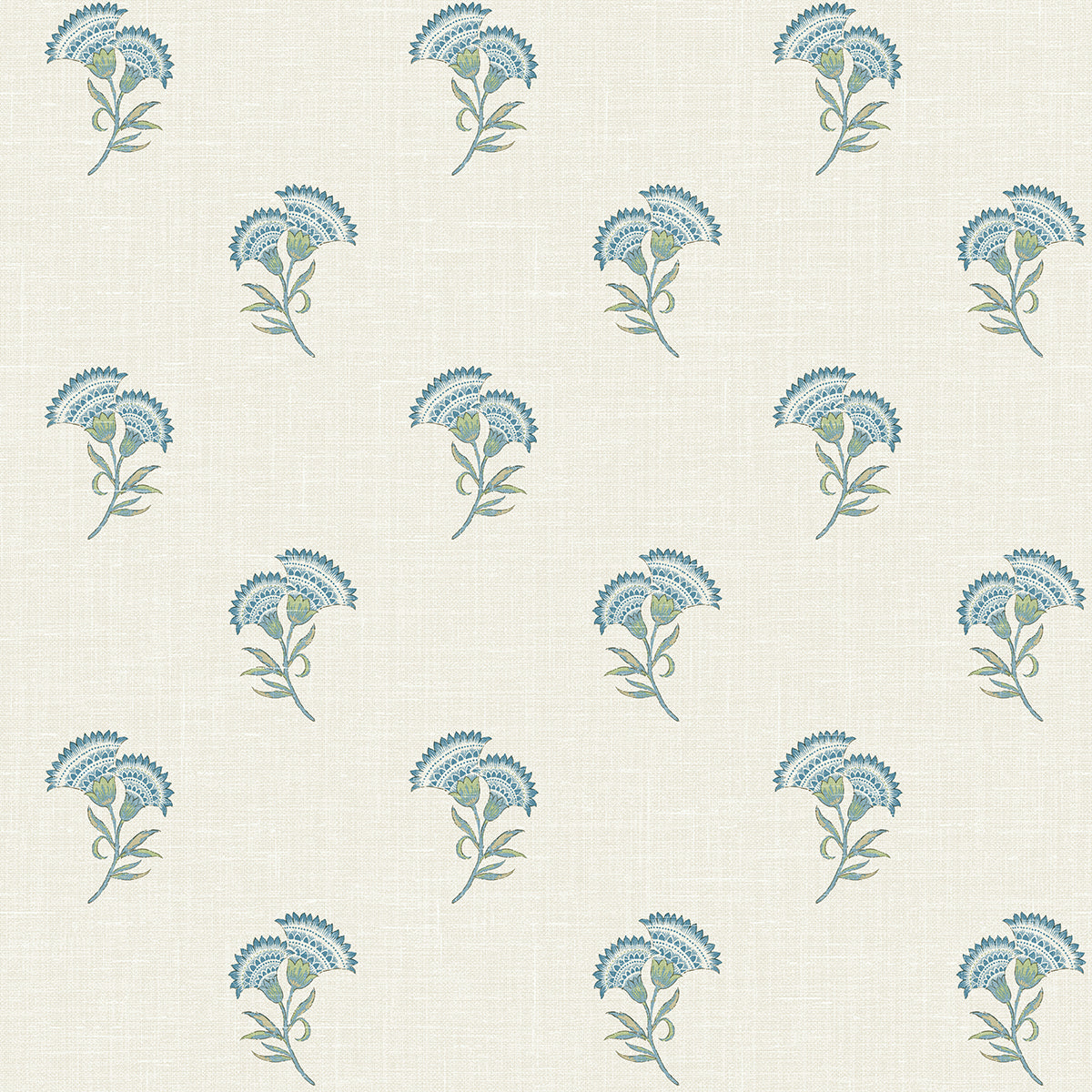 Seabrook Designs French Country Lotus Branch Floral Floral Country Multi Matte Sidewall - FC60812