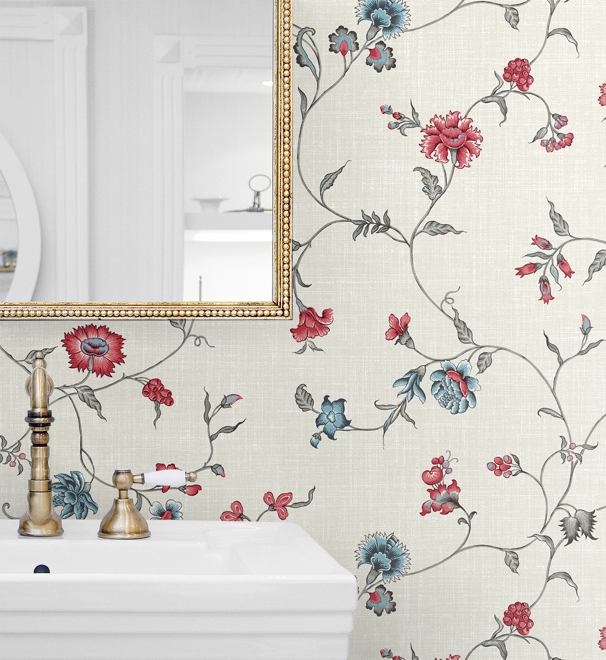 Seabrook Designs French Country Florale Trail Floral Country Multi Matte  - FC61001