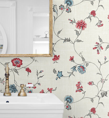 Seabrook Designs French Country Florale Trail Floral Country Multi Matte  - FC61001