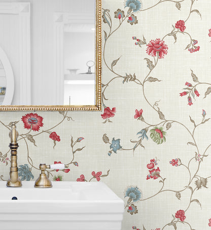 Seabrook Designs French Country Florale Trail Floral Country Multi Matte  - FC61004