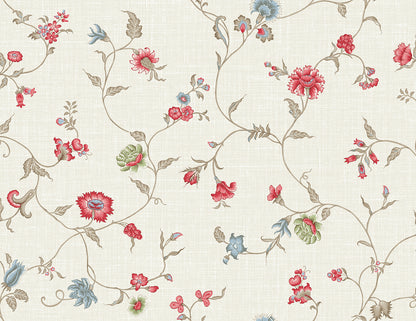 Seabrook Designs French Country Florale Trail Floral Country Multi Matte  - FC61004