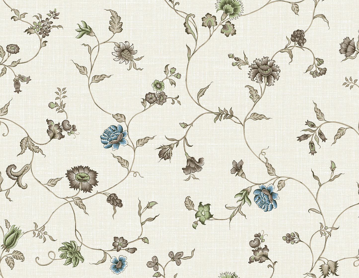 Seabrook Designs French Country Florale Trail Floral Country Multi Matte Sidewall - FC61008