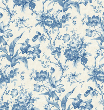 Seabrook Designs French Country En Rose Floral Country Blue Matte  - FC61202