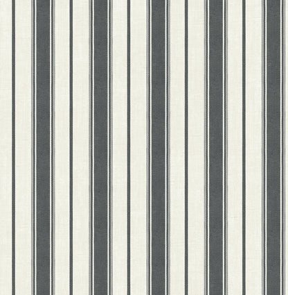 Seabrook Designs French Country Eliott Linen Stripe Stripe Country Black Matte  - FC61500
