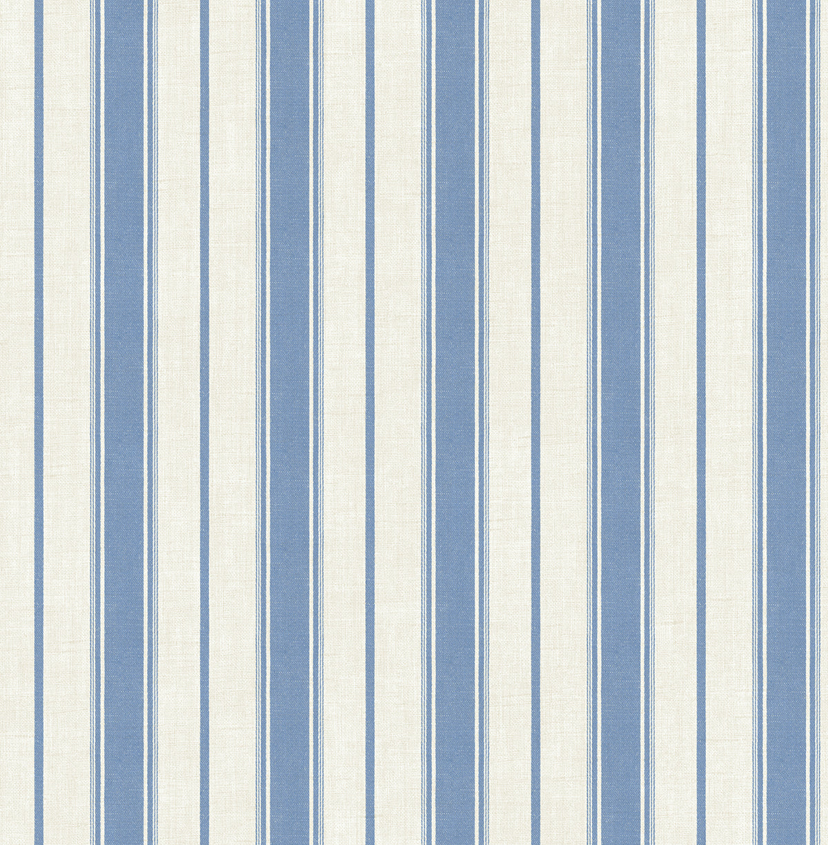 Seabrook Designs French Country Eliott Linen Stripe Stripe Country Blue Matte Sidewall - FC61502