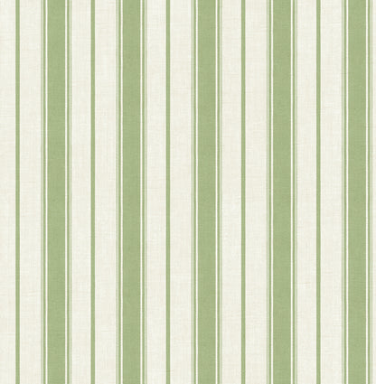 Seabrook Designs French Country Eliott Linen Stripe Stripe Country Green Matte  - FC61504