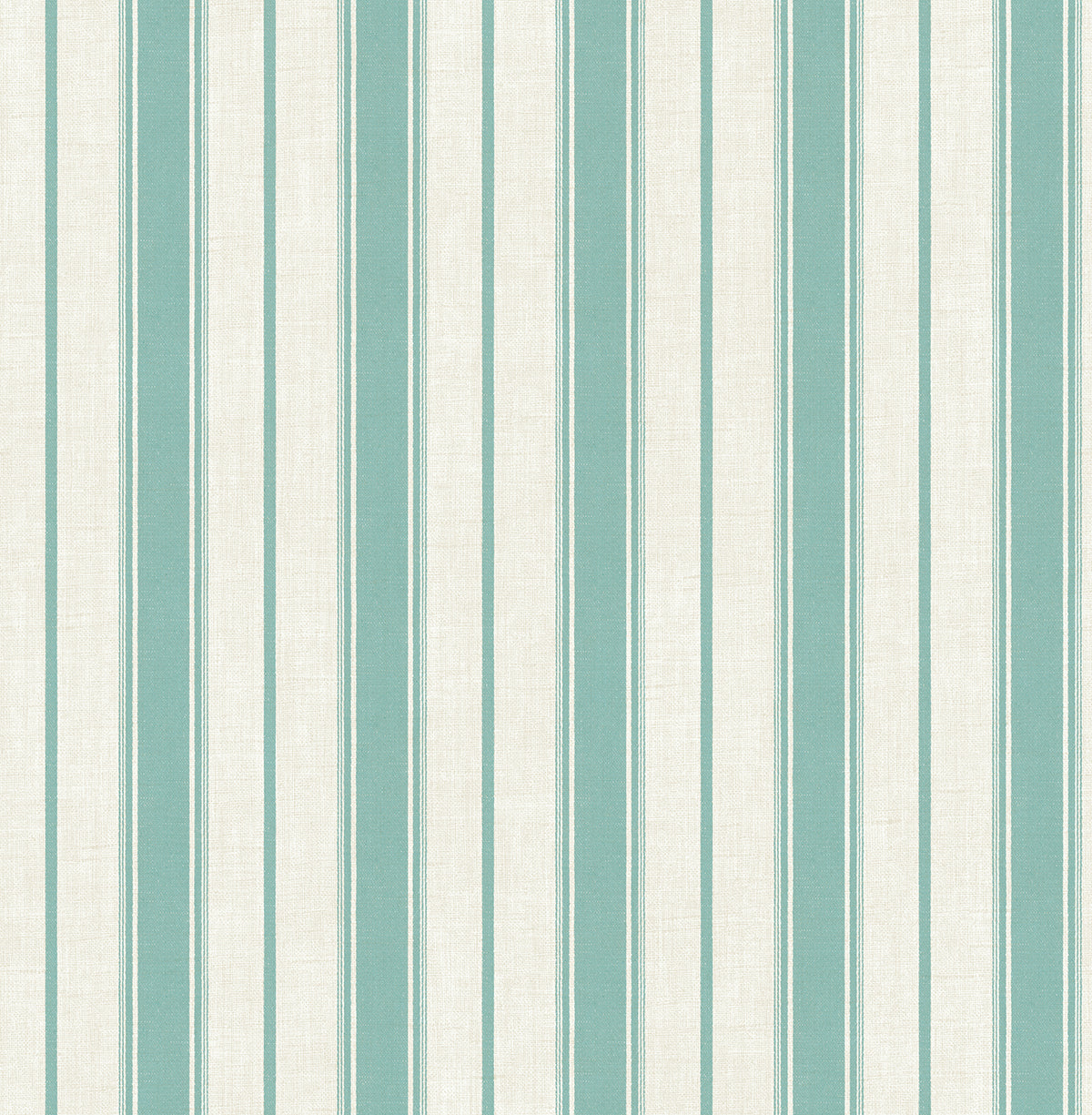 Seabrook Designs French Country Eliott Linen Stripe Stripe Country Green Matte Sidewall - FC61514