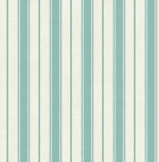 Seabrook Designs French Country Eliott Linen Stripe Stripe Country Green Matte  - FC61514