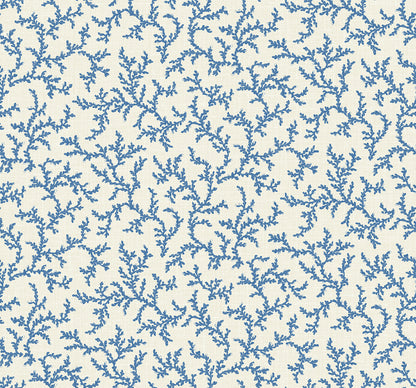 Seabrook Designs French Country Corail Botanical Country Blue Matte  - FC62102
