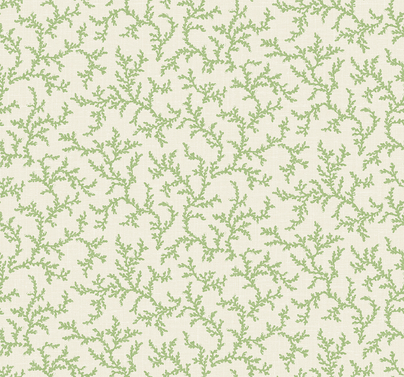 Seabrook Designs French Country Corail Botanical Country Green Matte Sidewall - FC62104