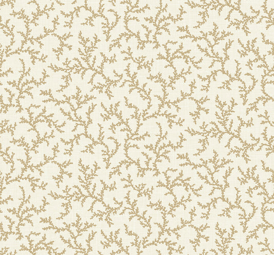 Seabrook Designs French Country Corail Botanical Country Brown Matte Sidewall - FC62106